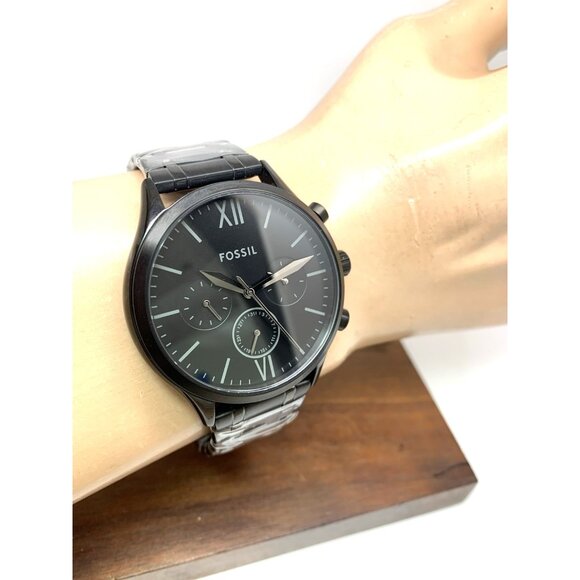 Fossil Men's Watch BQ2365 Fenmore Quartz Black Dial Stainless Steel 44mm - Picture 11 of 14